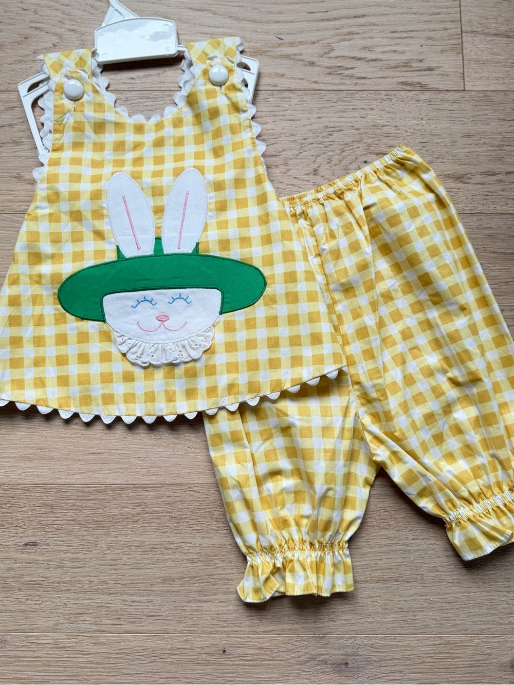 NWOT Vintage Jayne Copeland Gingham Bunny Set 18M